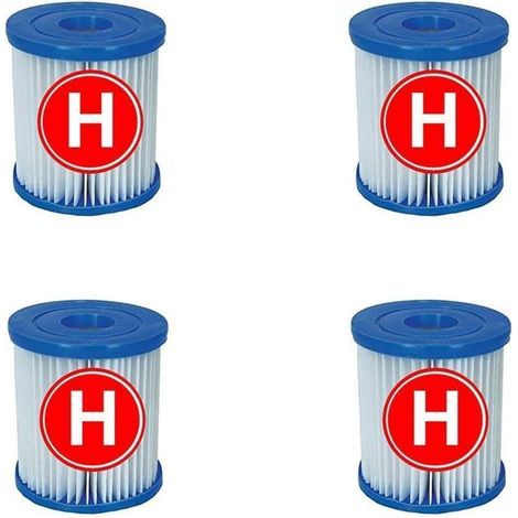 Compatible avec les cartouches filtrantes Intex Type H , adaptées aux filtres de piscine de type H , lot de quatre (1/4)