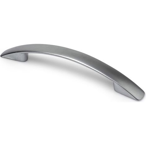 Asa de zamak con acabado cromo mate, dimensiones:162x16x27mm y entrepuntos:128mm -