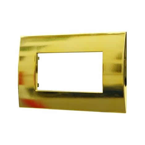 Placca Plastica ETTROIT Serie Venus 4 Posti/Moduli 504 Compatibile Con Vimar Arke, 14 Colori Disponibili (Oro Lucido)
