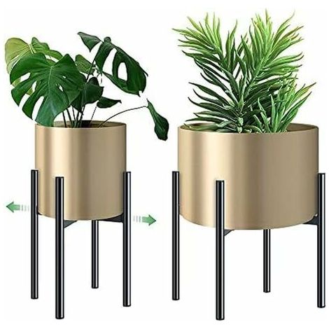 Support Plantes, Étagère Plantes en Metal dans Un Style Simple, Support Pot de Fleur Intérieur et Extérieur Largeur Réglable pour les Pots de 22-30cm(Pot Non Inclus) (1/4)