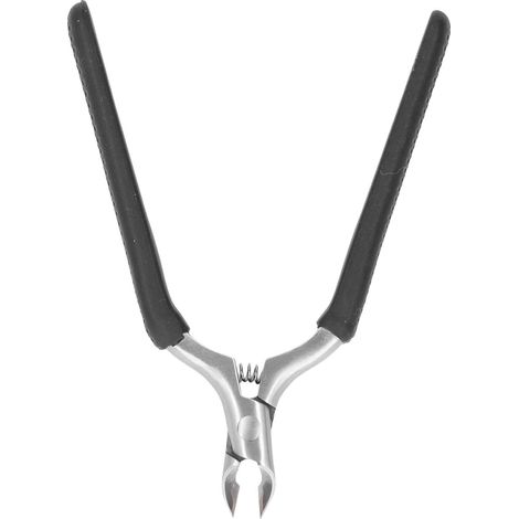 Coupe-cuticules en acier inoxydable, éliminateur de peaux mortes, ressort en ligne, antidérapant, noir (11 x 6 cm) (1/5)