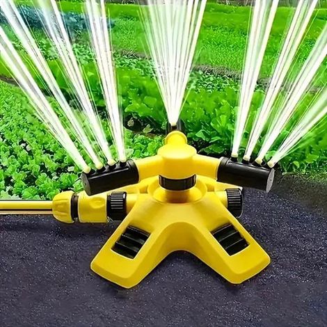 Oszillierender Rasensprenger Kreisförmiger Gartensprenger Gelb/Schwarz Rotierender Rasensprenger Rasensprenger Wassersprüher Bewässerungssystem (1/4)