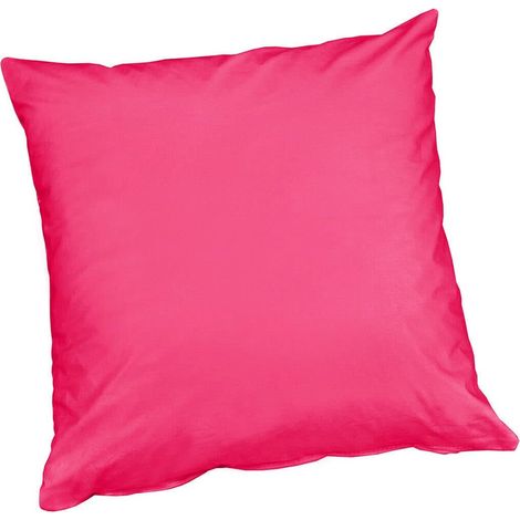 Fodera Cuscino Cotone Lucido 40x40 Cm Cerniera Copricuscino 100% Made In Italy - Fuxia