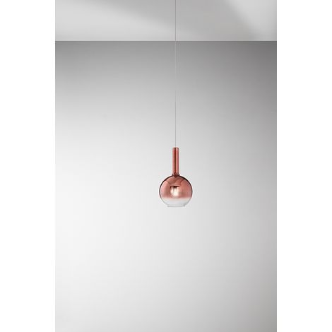Suspension En Verre Borosilicate Cuivre Miroir Dégradé, Douille E27, Design Moderne, Câble Réglable, Diamètre 20 Cm, Ip20 - Luminaire Perenz (1/2)