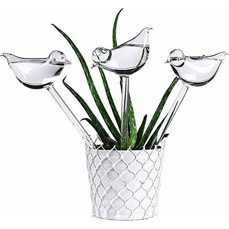 DEESSE SHOP - 6 Pcs Oiseau Abreuvoir Automatique pour Plantes, Piquets Auto-Arrosants Globe d'Eau Dispositif d'Irrigation Automatique pour Plantes d'intérieur et d'extérieur, Fleur de Jardin de Plante (1/5)