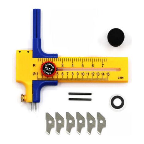 Compas Circle Cutter, Coupe Circulaire Papier, Compas-Cutter, Cutter Circulaire Outil de Dessin Circulaire de Haute Précision, Compas de découpe 10-15 cm (1/4)
