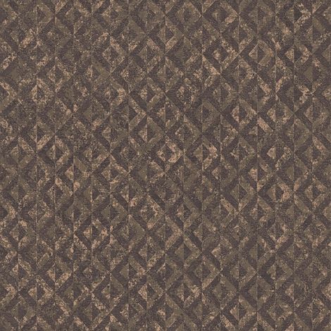Graphic wallpaper wall Profhome 395053 non-woven wallpaper textured with geometric shapes and metallic highlights black brown gold 5.33 m2