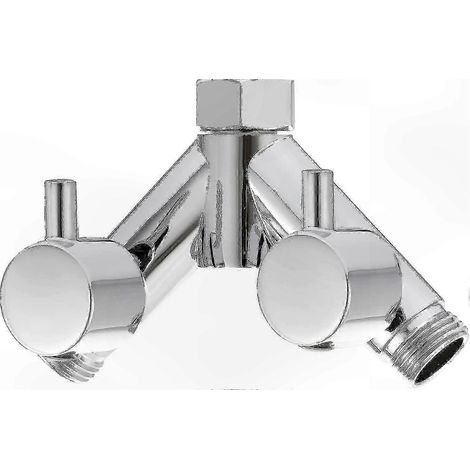 Robinet de douche à deux voies de type Y avec interface pour flexible de 1/2 pouce et pommeau de douche (1/4)