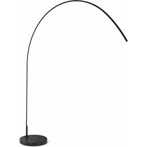 Piantana moderna top light very 1239 b4ld led cct dimmerabile 3 step metallo marmo, finitura metallo nero (1/5)
