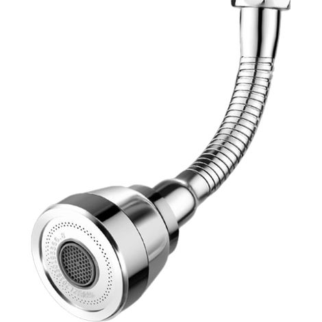 3 Modes Robinet de Rallonge Pivotant à 360°, Aérateurs pour Robinet Pivotant, Tête Douchette Evier Cuisine, Adaptateur de Robinet d'Extension, Embout Robinet Cuisine, Corps en Laiton (Argent) (1/5)