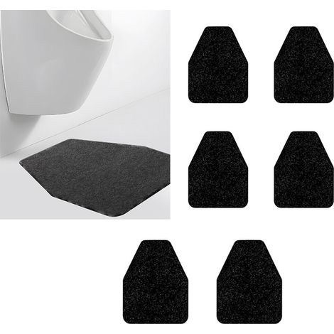 Tapis d'urinoir noir antidérapant, absorbant et désodorisant, adapté aux toilettes et salles de bains pour hommes. (1/4)