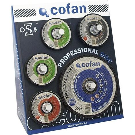 COFAN display discos abrasivos , Expositor para discos abrasivos, discos laminados, discos de diamante, discos vulcanizados, etc. El expositor no incluye el material, es solo displ