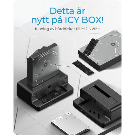 Station d'Accoglienza Multiporta USB-C con Support per Dischi Duro/SSD 2,5" e 3,5" e Slot M.2 - Docking Station Icy Box IB-2914MSCL-C31