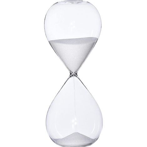 Dekorative Sanduhr aus Glas (5/30/60 Minuten) – Weiß – Originelles Zeitmanagement-Tool – 30 Minuten (1/5)