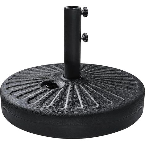 Pied de Parasol rempli d'eau pour marché, terrasse, extérieur, Support Robuste (Noir) (1/5)