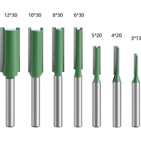 6mm Straight Router Bit Set, 7 Pieces Straight Router Bits, Straight Cutting Edges, Straight Jaw Set, Woodworking Tools (1/5)