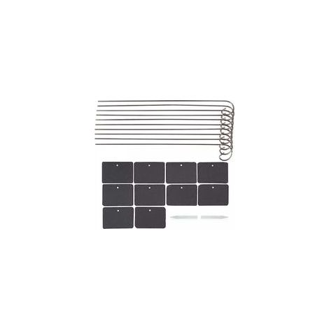 10 Pcs Étiquettes Plantes en Ardoise pour Plantes, Marqueurs de Plantes de Jardin,Étiquettes Naturelles avec Piquets en Métal et Stylos à Craie pour Cour, L'extérieur &Serre
