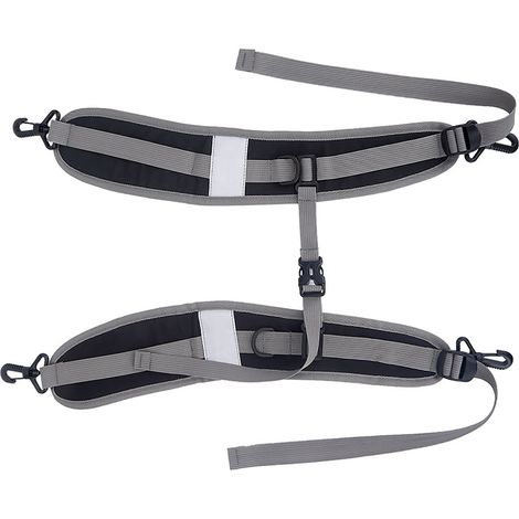 Sac à dos en nylon résistant, bretelles réglables, ceinture, accessoires de réparation (noir et gris) (1/5)
