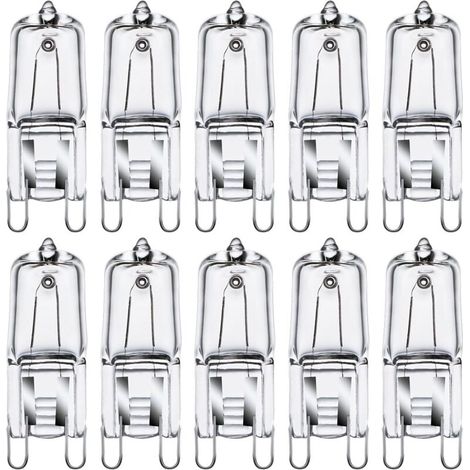 G9 Ampoules Halogènes G9 33W (34W) Ampoules Capsule G9 230V 2800K Blanc Chaud à Intensité Variable 10 Pack (1/5)