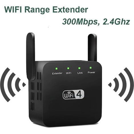 Amplificateur de signal WiFi 5G / Booster de réseau WiFi (300 m, 2,4 GHz, noir, norme européenne) (1/5)