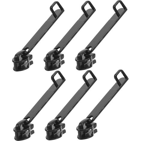de 6 curseurs de rechange pour fermeture éclair noir double