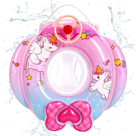Licorne Anneau de Natation pour Bébé, Bébé Flotteur de Piscine, Licorne Bouée De Piscine avec Siège De Sécurité Volant, pour Enfant 6 Mois à 4 Ans (1/5)