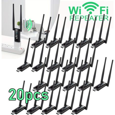 20 répéteurs Wi-Fi USB sans fil, 300 Mbps, amplificateur de signal. Branchez et utilisez, aucun logiciel requis. (1/5)