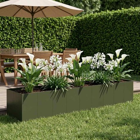 vidaXL Macetero de Jardín Verde oliva 360 x 80 x 60 cm (1/5)