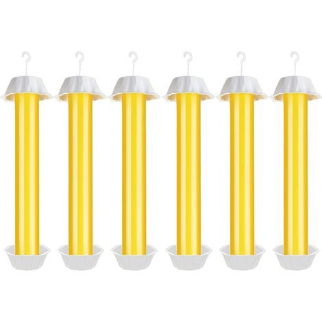 Juego de 6 trampas grandes para moscas, para uso interior y exterior, con tiras adhesivas. Protección contra mosquitos y insectos. (1/5)