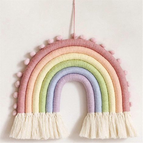 Wandbehang im Boho-Stil mit Regenbogenmuster, Makramee-Kinderzimmerdeko, Muster 1 (1/5)