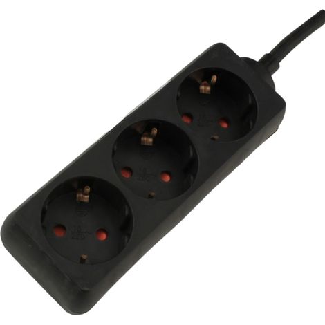 Multiprise de Table 3 Prises 5 m H05VV-F 3G1,5 mm² Noir (1/5)