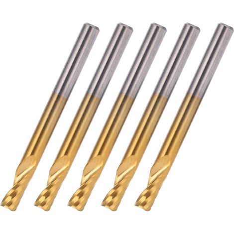 5 pièces Fraises en Acier Rapide HSS pour CNC, Fraises Spirales 4x8x45mm pour Usinage Aluminium et Découpe Métal