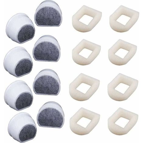 Serbia – Lot de 16 filtres à eau pour fontaines Drinkwell – Préfiltre en mousse et filtre à carbone – Eau propre pour chat et chien (1/4)
