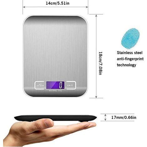 Hochpräzise elektronische Küchenwaage 5 kg/1 g, digitale LCD-Lebensmittelwaage, Messwerkzeug (1/5)