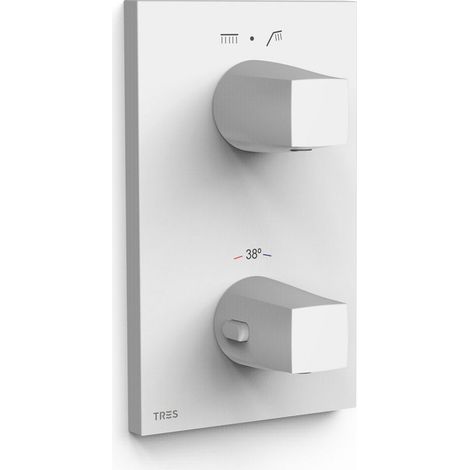 TRES 21125001BM THERM-BOX Pieza Vista para Caja Empotrada de 2 Vías Color Blanco Mate - ref: 21125001BM