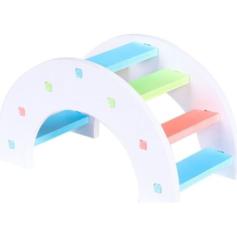 Colorida estructura de escalada para ratones, ideal para mascotas pequeñas que quieran ejercitarse y jugar. Su diseño de escalera es ideal para hámsteres enanos, jerbos y otros animales pequeños. (1/4)