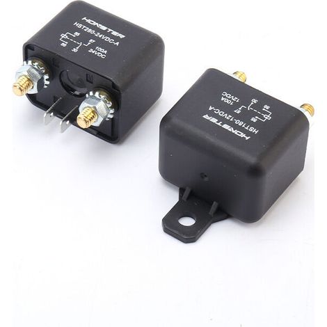 Relais de démarreur miniature 100 A 12 V/24 V pour voiture, interrupteur de coupure d'alimentation de batterie, 24 V CC, 4 broches, normalement ouvert.