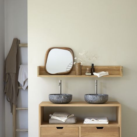 Etagère murale de Salle de Bain en bois teck Arty (1/5)