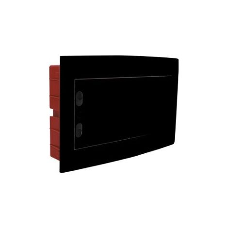 ETTROIT 12-Modul-Unterputz-Elektroverteiler IP40, schwarz mit transparenter Rauchglastür - DB110912B (1/2)