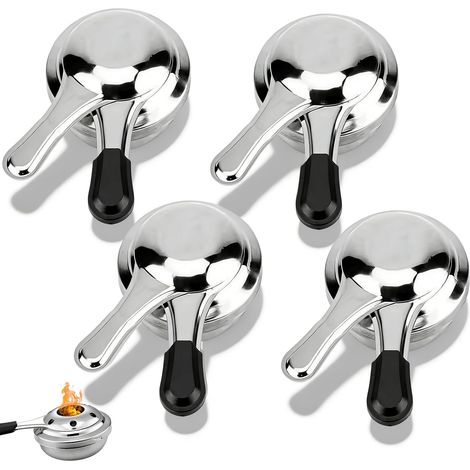 Lot de 4 récipients à pâte combustible avec couvercle, brûleur à fondue en acier inoxydable, brûleur à alcool, réchaud à alcool, pour chaudière, accessoires de buffet, fondue