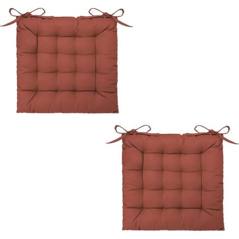 Lot de 2 galettes de chaise carrées en coton ANJALI
