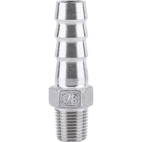 Stainless Steel Male Thread Pipe Fitting Barb Hose Tail Connector (1/8"x10mm)