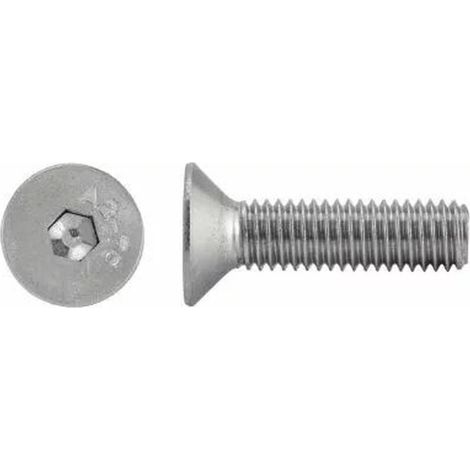 50 Vis à Métaux Tête Fraisée Six Pans Creux 8 x 120 mm - ISO 10642 - DIN 7991 - Inox A2 - D-Work