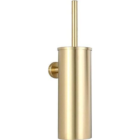 Toilette Porte-brosse Balai Toilette WC en Acier INOX 304 Mural Imperméable Facile à nettoyer pour WC Salle de Bains Toilettes avec Support Brosse Antibactérienne(or) (1/5)