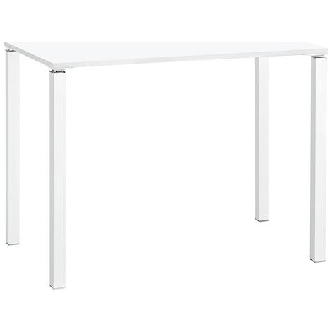Table haute 140 x 80 cm blanche Exprim piétement blanc - Maxiburo (1/2)
