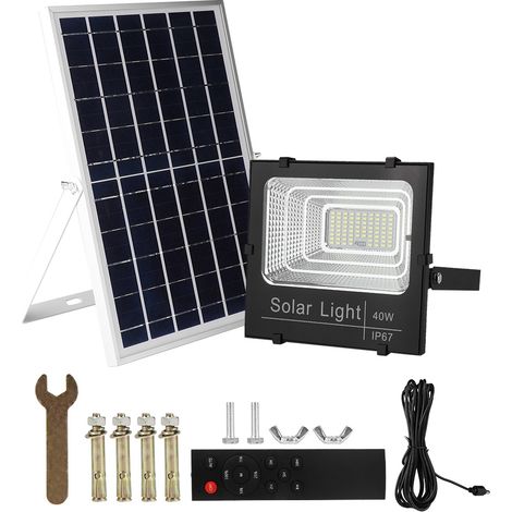 Lampadaire solaire LED étanche extérieur à induction humaine pour mur de jardin avec télécommande (1/5)
