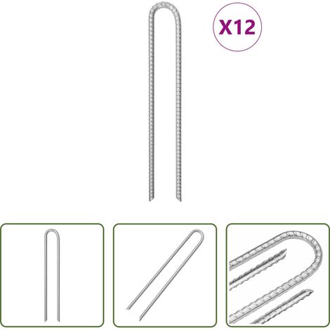 Camping - Zeltheringe 12 Stk. U-Form 41,5 cm Ø12 mm Verzinkter Stahl (1/5)