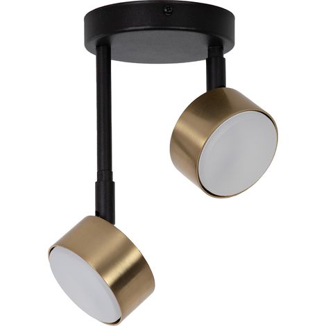 Spot plafond Nemo noir-or orientable 2xGX53 12W Sigma (1/2)