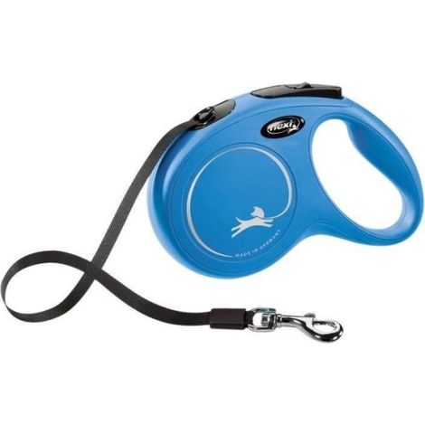 Laisse enrouleur FLEXI New CLASSIC - Taille M - 5m - Bleu pour chien jusqu'a 25kg (1/3)