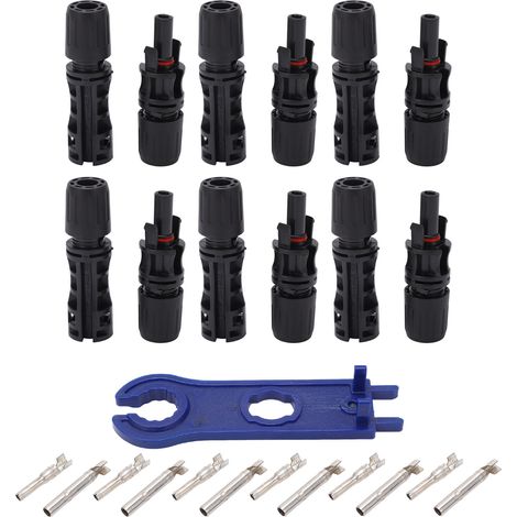 12 Pièces Connecteurs Photovoltaïques Solaires IP67 avec Broches en Cuivre Étain - Kit Mâle/Femelle pour Applications Industrielles 1500V 30A (1/5)